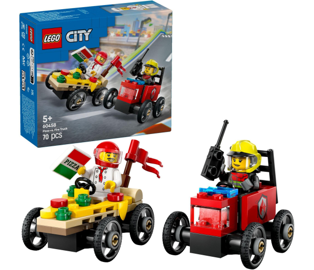 LEGO City 60458 Zestaw wyścigówek: Pizza kontra wóz strażacki - 1284266 - zdjęcie